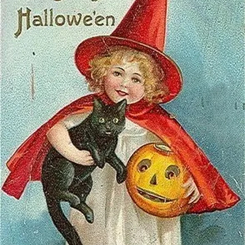 Vintage Halloween postkortsett (24 stk)