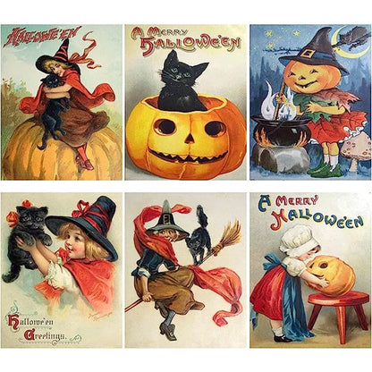 Vintage Halloween postkortsett (24 stk)